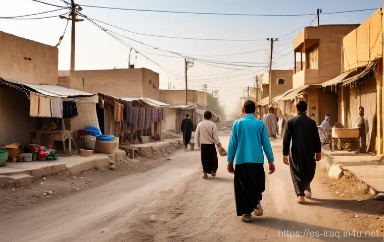 이라크 정치 상황 업데이트 - A vibrant and dignified street scene depicting young Iraqi people (all respectfully and modestly clo...